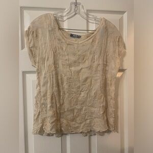 Giulia Sheer Ivory Top with built in camisole - Small